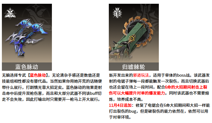 二重螺旋琳恩武器怎么选-琳恩武器选择推荐