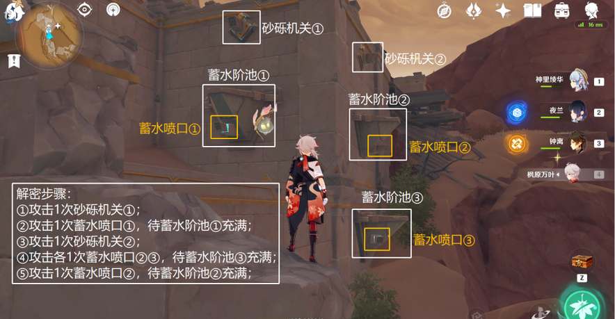 原神千壑沙地蓄水池解密攻略 千壑沙地蓄水池机关破解方法