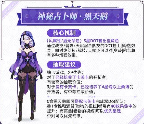 《崩坏星穹铁道》黑天鹅值得抽吗 占卜师黑天鹅抽取建议