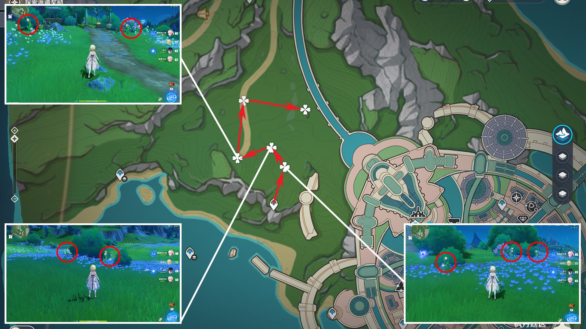 原神虹彩蔷薇采集路线2024