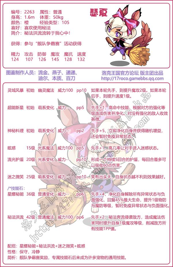 洛克王国瑟夏技能表 洛克王国瑟夏技能表